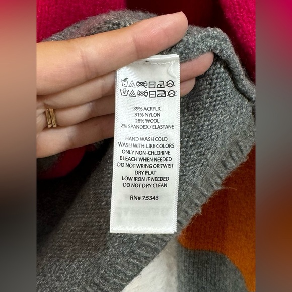 C&C California Wool Blend Multicolor Knit Turtleneck Pullover Sweater Women’s M - Picture 9 of 12